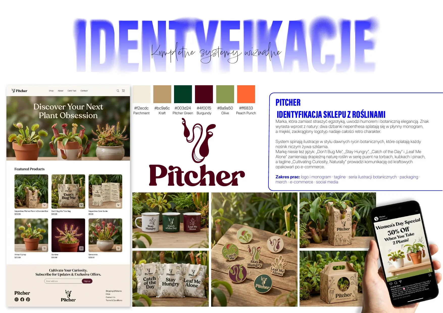 Pitcher – identyfikacja sklepu z roślinami
