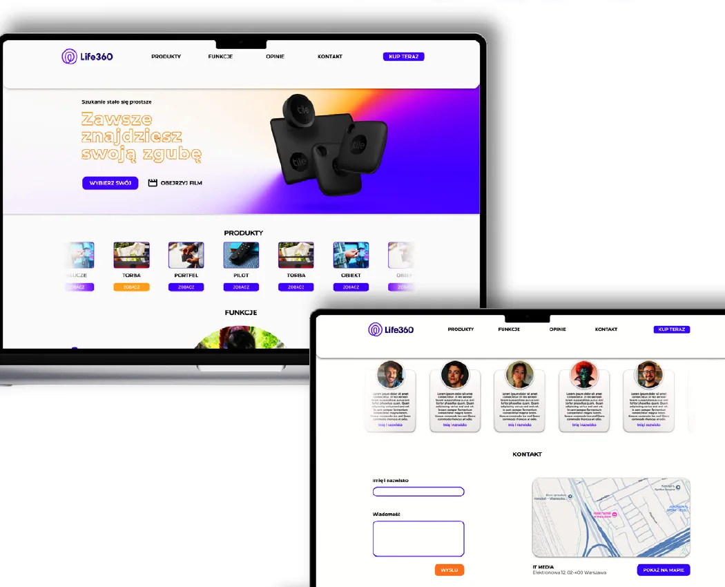 Life 360 – projekt landing page